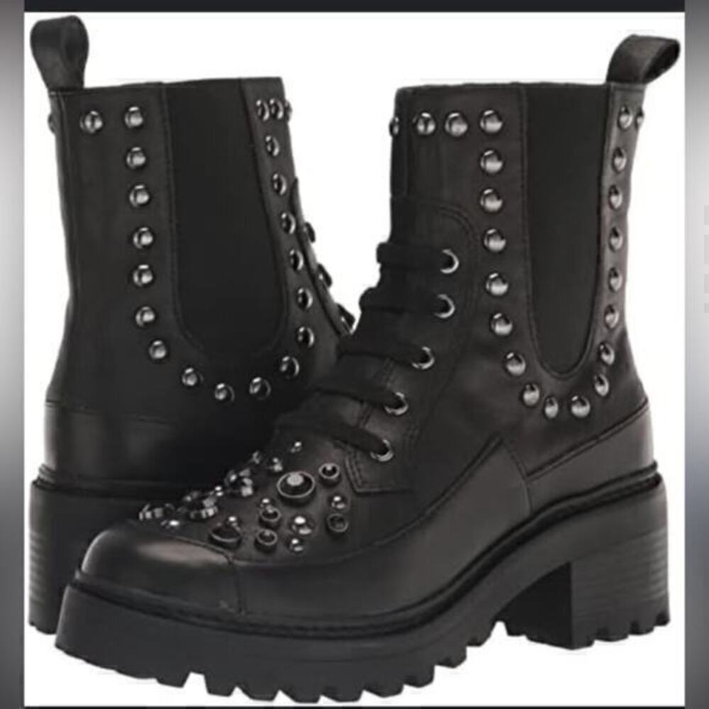 NEW Karl Lagerfeld Breck Embellished Lug Boot. SIZE 6